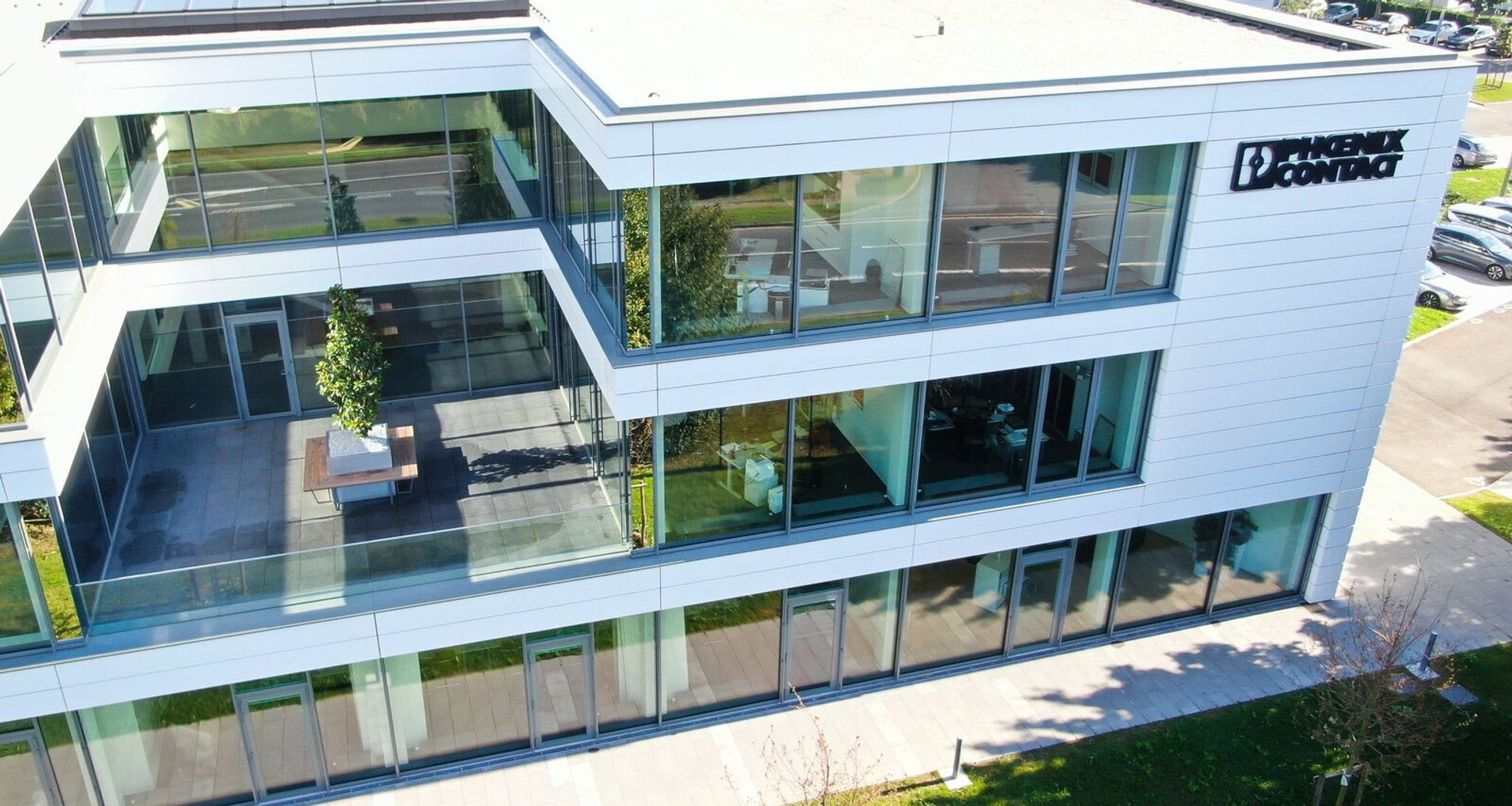 Aerial view of the Phoenix Contact France offices