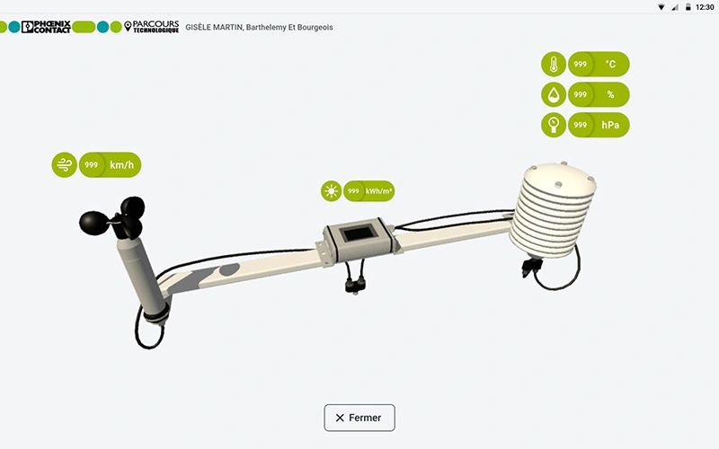 3D weather station with data display