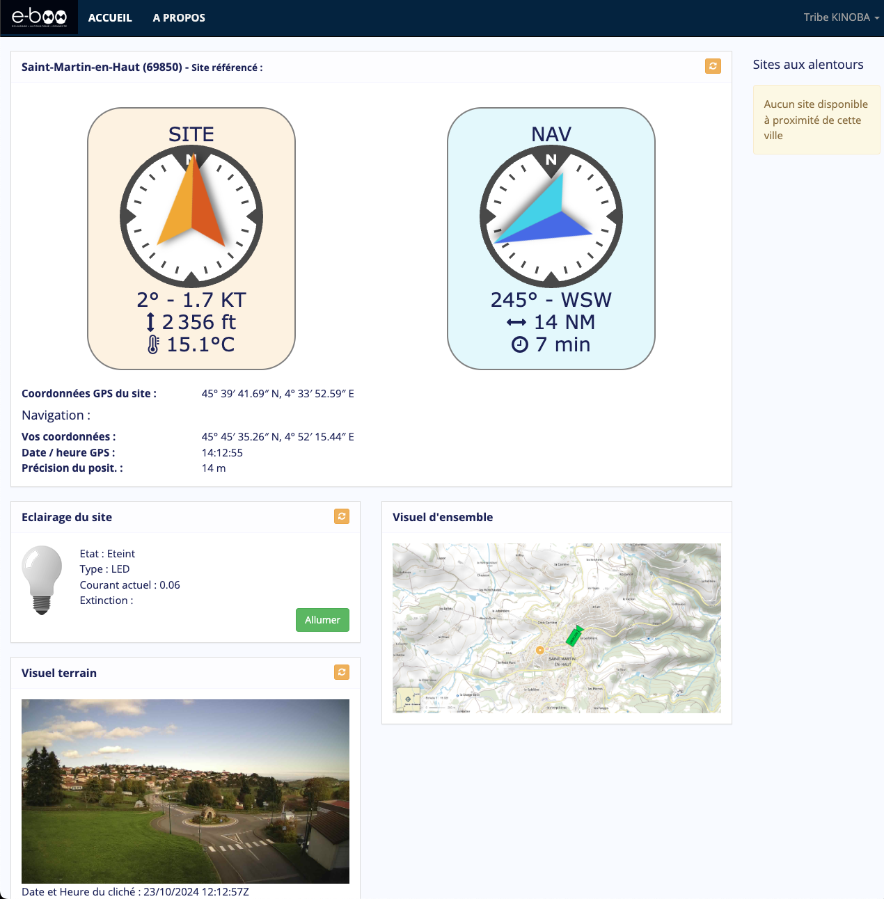 Page de visualisation de données de la première version de la plateforme